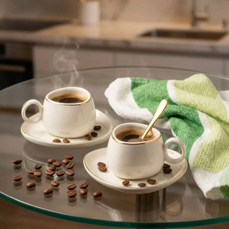 قهوه خوری کاراجا ترکیه طرح قو و حلقه ۲نفره