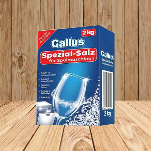 نمک ماشین ظرفشویی ۲ کیلویی گالوس gallus spezial salt اورجینال لهستان مخصوص مناطق با سختی آب بالا